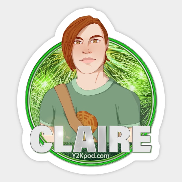Y2K Audio Drama Podcast Character Design - Claire Sticker by y2kpod